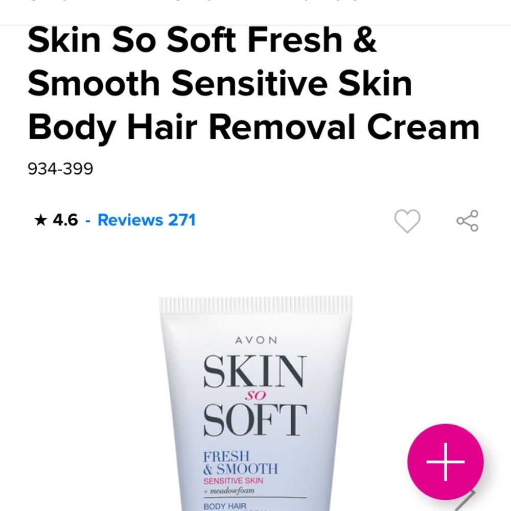 Avon Skin So Soft Sensitive Skin Body Hair Removal Cream
